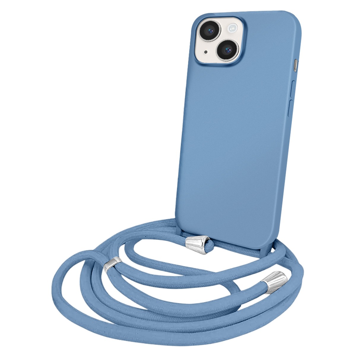 Coque TPU iPhone 14 cordon bleu dentelle Moxie collier cordon antichoc