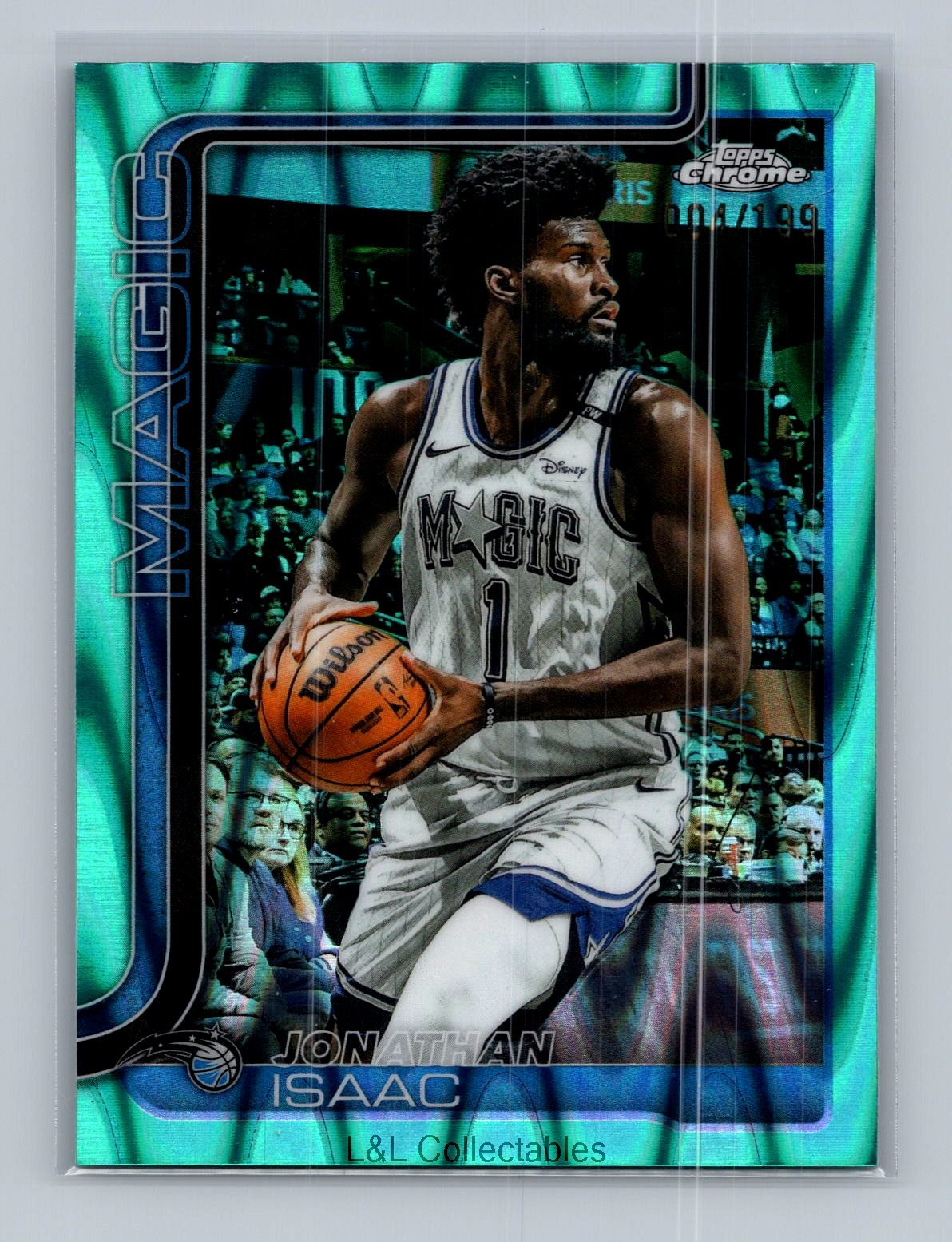 2025-26 Topps Chrome #167 Jonathan Isaac Aqua RayWave Refractor #/199