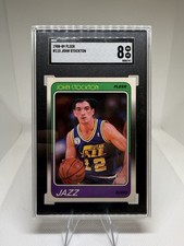 1988-89 Fleer SGC 8 John Stockton #115 Utah Jazz NBA Rookie Card