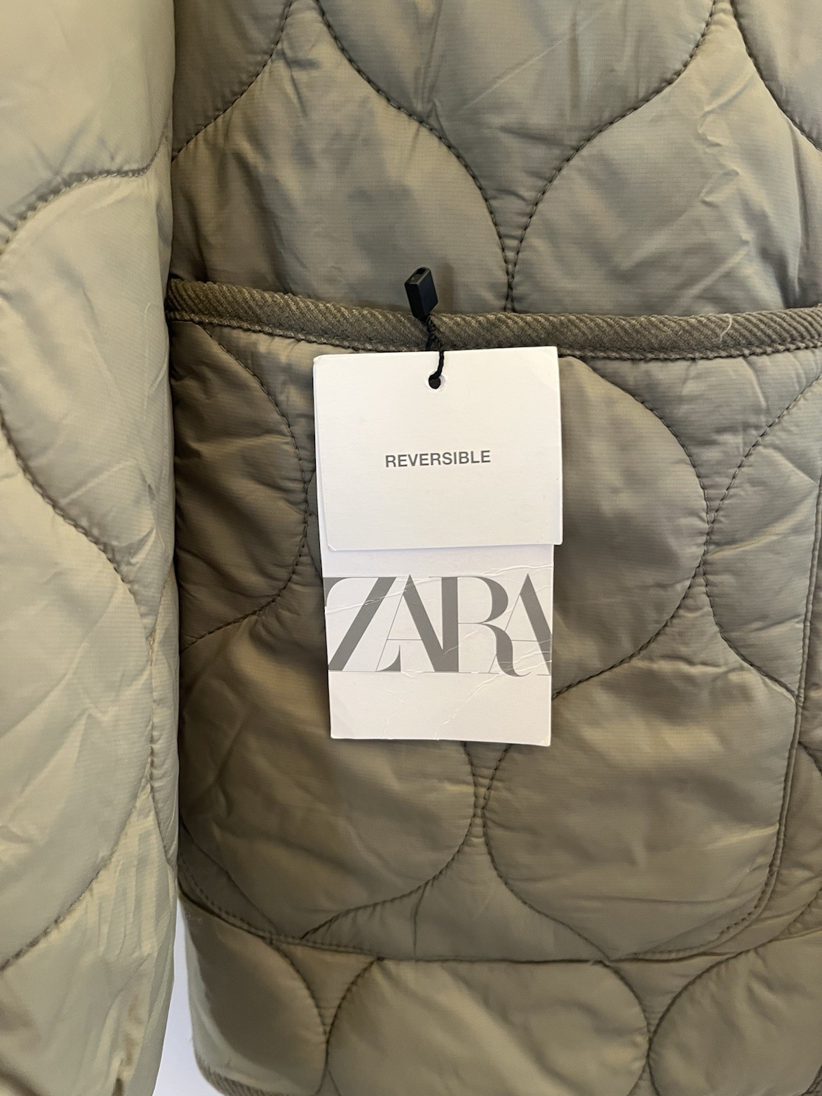 ZARA Unisex  Soft  Quilted Lightwear Puffer Jacket Coat  Olive Green Sz 11-12 image 2
