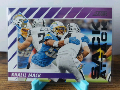 Khalil Mack 2024 Panini Score Sack Attack #9 Los Angeles Chargers
