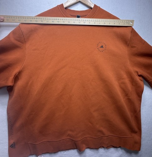 Adidas X Stella McCartney Crew Sweatshirt Women's M Orange Rust GU162 Oversized - Picture 8 of 11