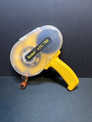 3M Scotch ATG 700 Tape Dispenser Adhesive Applicator Yellow Handheld(EUC)