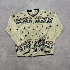 Vintage Strickjacke Abstrakt Blumen und Herz ...