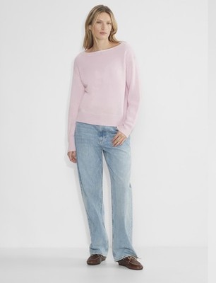 Aritzia Nuance 100% Cashmere Pink Relaxed Boatneck Pullover Sweater Size 2XS