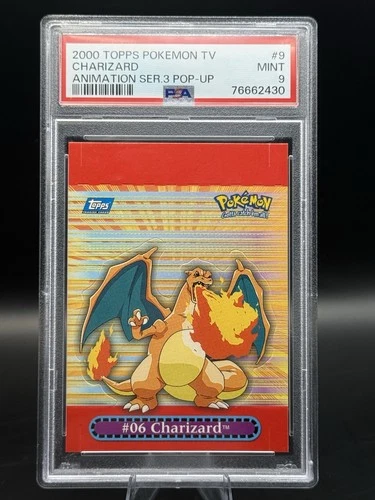 PSA 9 Charizard #9 2000 Topps TV Animation Series 3 Pop-Up Pokemon