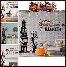 Halloween Wall Decals 3 Sheets Horror Castle Tree Vinyl Stickers DIY Decor