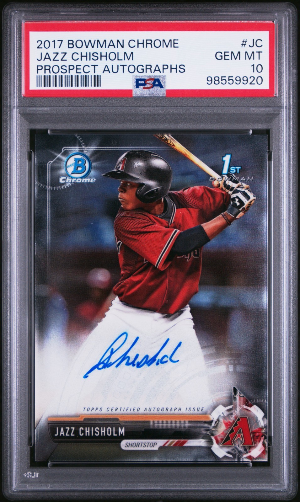 2017 Bowman Chrome Jazz Chisholm 1st Prospect Autograph PSA 10