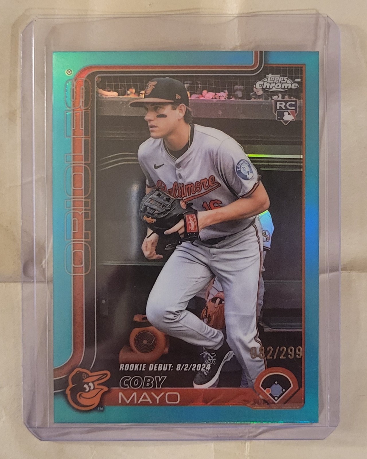 2025 Topps Chrome Update Rookie Debut Teal Refractor Coby Mayo #USC94 /299 RC