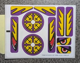 LEGO Technic Sticker Sheet Lot 8269 Cyber Stinger OEM Replacement Stickers Pair
