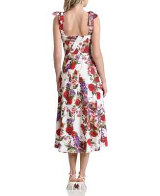 Avec Les Filles Women's Linen-Blend Floral-Print Fit & Flare Dress - Portofino - Size 4 Avec Les Filles Women's Linen-Blend Floral-Print Fit & Flare Dress - Portofino - Size 4