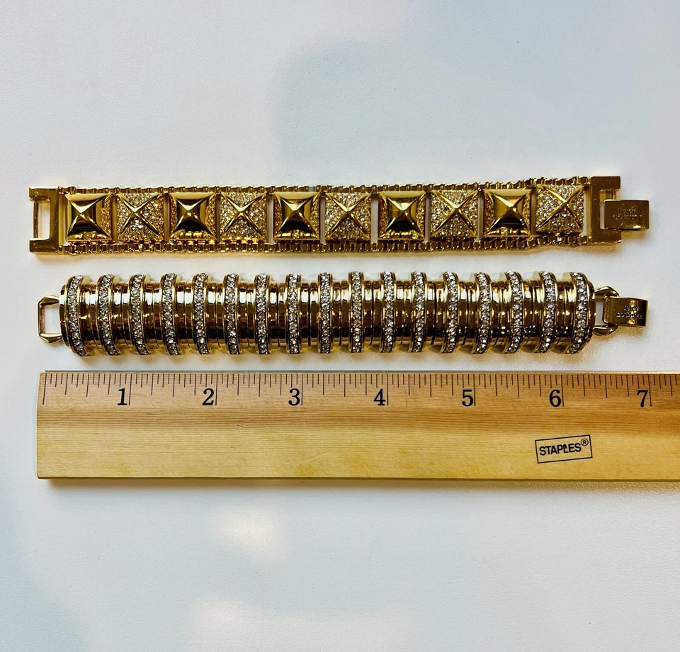Juicy Couture Y2K золотой браслет комплект Pave пирамида браслет подлинный Juicy - Изображение 3 из 4