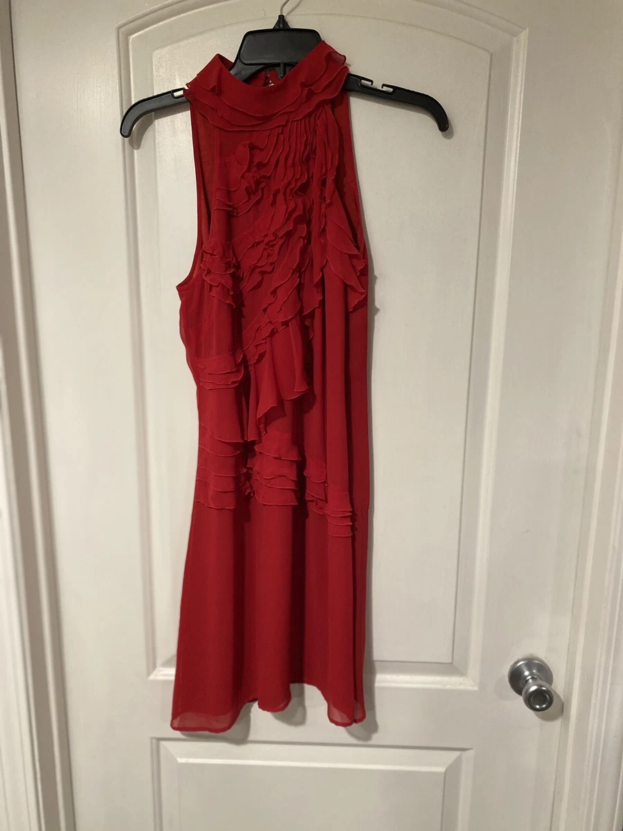 Sisley women Red Midi Dress, Made In Italy, Small