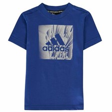New adidas Must Haves Box Graphic T Shirt Boys Crew Neck Tee Top Cotton