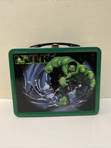 VTG Rare 2003 The Incredible HULK TIN LUNCH BOX MARVEL Comics New With Thermos