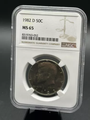 1982 D KENNEDY HALF DOLLAR NGC MS65 TOUGH DATE *
