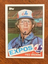 Fred Breining, Montreal Expos - Autographed 1985 Topps #36 - NrMt