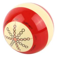Training Cue Ball Red and White with beginner and advanced markings