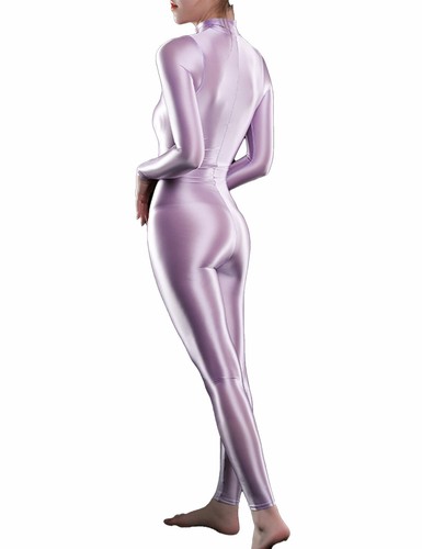 Women's Sexy Glossy Bodysuit Bodystocking Jumpsuit Catsuit Leotard Clubwear - Picture 23 of 74