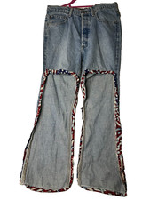 Vintage Ralph Lauren Cut Out Jeans Flag Women Size 14x31 Blue Denim Button Fly