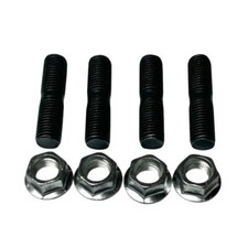 M10x1.25 40mm Steel Stud With Flange Lock Nut For Turbo Manifold 4 Pieces