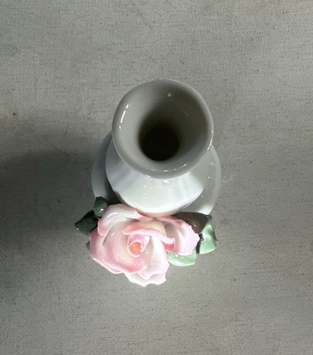 Mini Florero Rosa Bud Porcelana Elegante Primavera Pascua Hada Decoración del Hogar De Colección 3.5" - Imagen 11 de 11