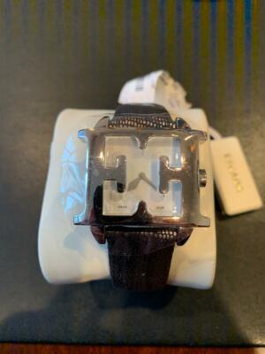 ESCADA WOMENS WATCH SILVER WITH LEATHER STRAP MOTHER OF PEARL DIAL E2060021 NWT 