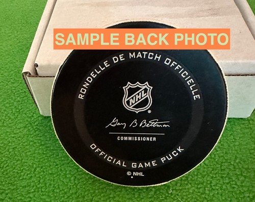 NHL Winnipeg Jets @ Calgary Flames Game Used Official Puck COV19 2.9.2021 3p - Picture 7 of 7
