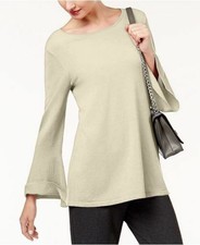Alfani Womens Gold Zipper Hi-Low Textured Tunic Sweater Shirt S BHFO 5180