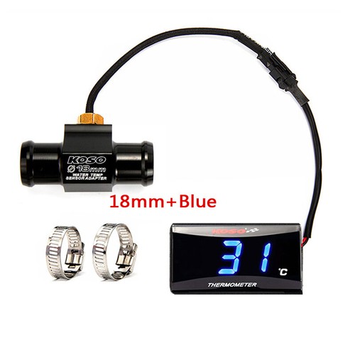Koso Super Slim Temperature Gauge Ba024b11 water Temp Meter Blue Display - Picture 16 of 22