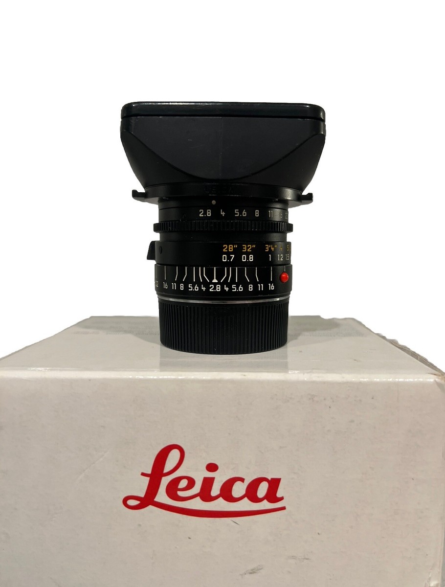 Leica Elmarit-M 28mm f2.8 E46 Lens #11809 Hood + Leather case +