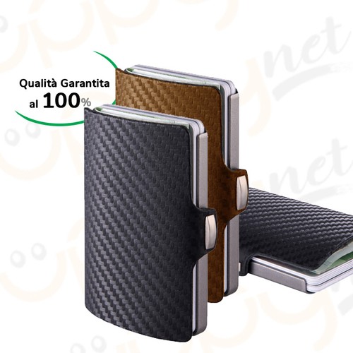 Portafoglio Uomo Donna Documenti Porta Carte di Credito Fermasoldi Tessera  | eBay
