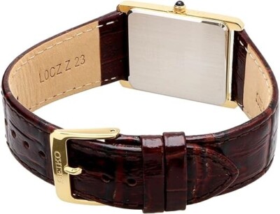 SEIKO SWR064 Champagne Gold Dial x Brown Leather Band Watch Men's