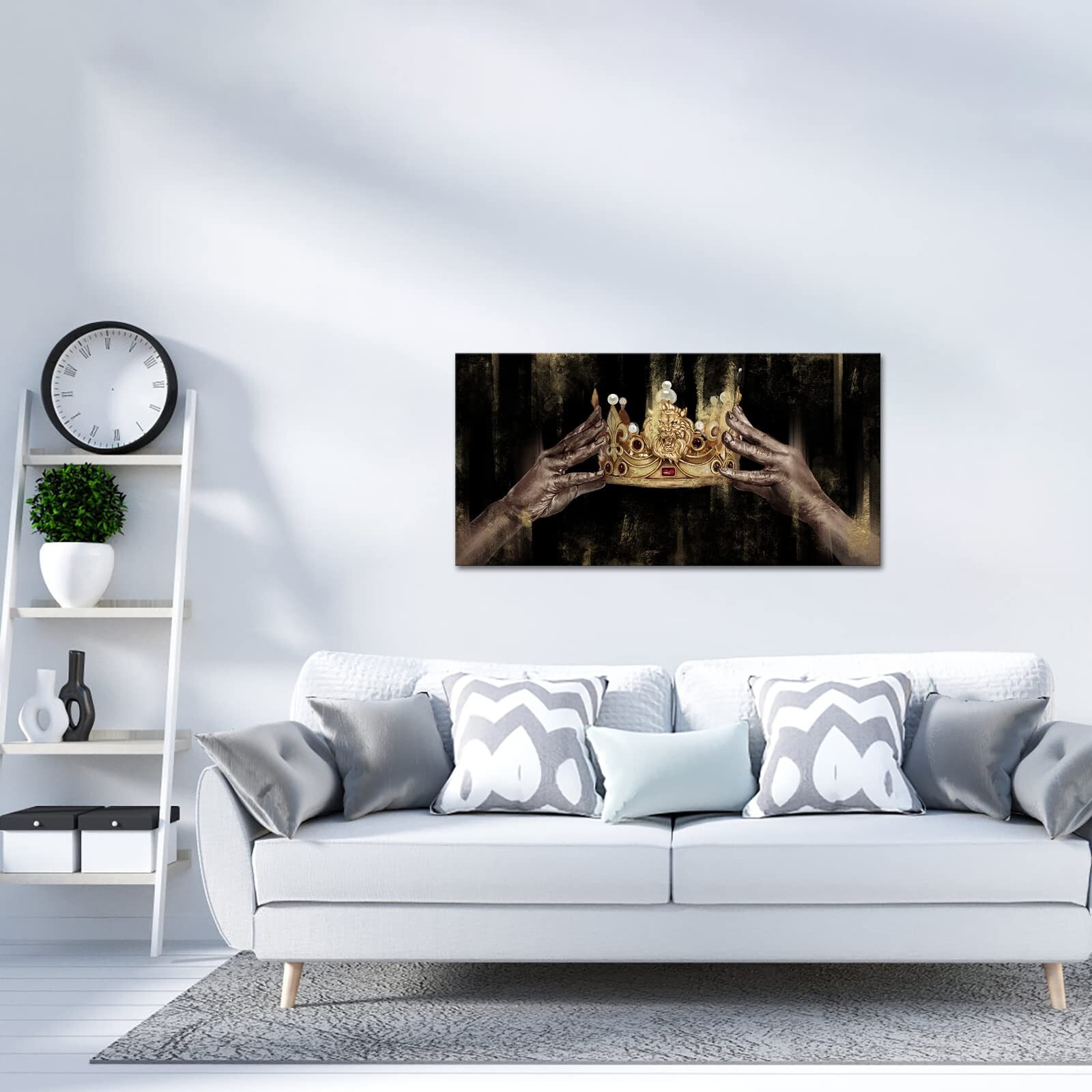 Apicoture Black Gold Crown Wall Art King Queen Crown Coronation Painting Mo... eBay