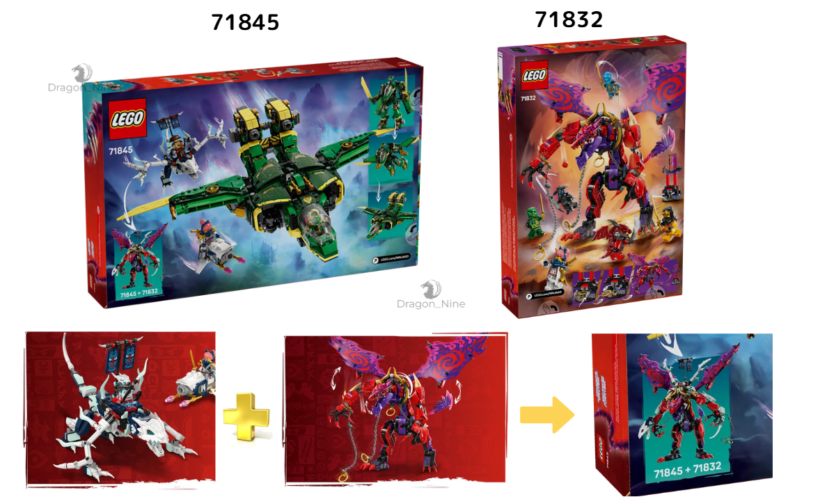ボン LEGO NINJAGO 71845 Lloyd's Green Jet Mech +71832 Thunderfang
