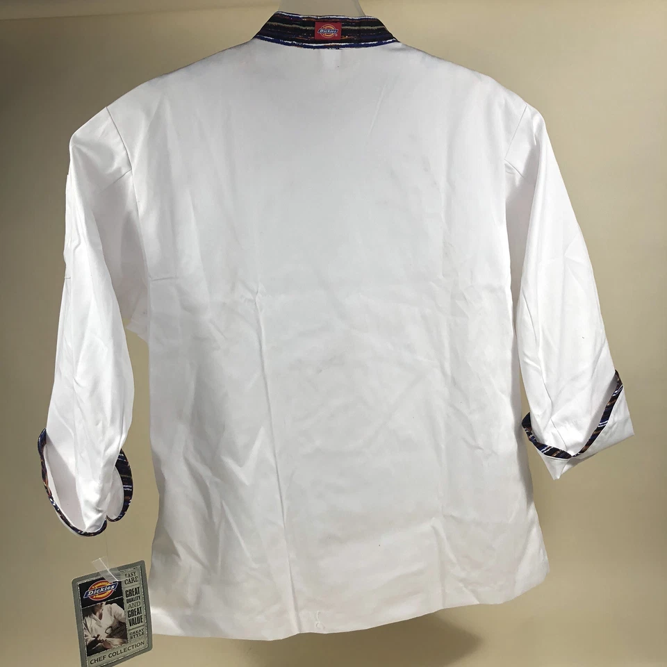 Dickies Chef Coat Classic 10 Button Executive Contrast Trim Underarm Vent NWT - Image 2 of 4