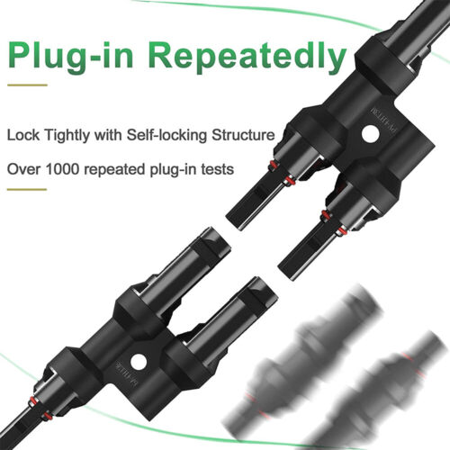 Extensión de conexión de cable rama Y T panel solar adaptador impermeable macho hembra - Imagen 4 de 16