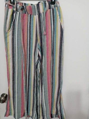 Indigo Rein Women's Long Striped Linen 