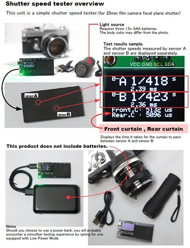 Analyseur d'obturateur Mini (Tester si votre appareil photo répond à la norme ISO 516-1986) pour plan focal - Photo 3/17
