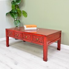 Chinese/Thailand Style Red 8 Drawer Coffee Table