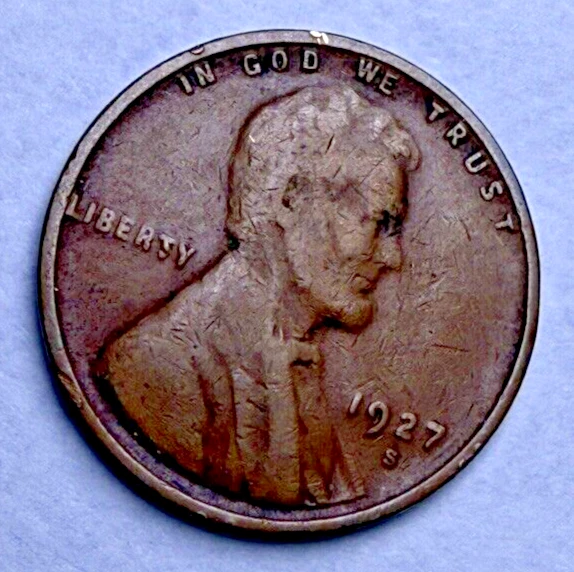 1927-S Lincoln Wheat 1c ~ Very Fine ~ (Near) Full Wheat Lines ~ 1 GR8 Coin ~ D51 - Image 3 of 4