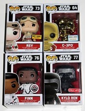 STAR WARS THE FORCE AWAKENS FUNKO POP VINYL SET OF 4 EXCLUSIVE FIGURES KYLO C3PO