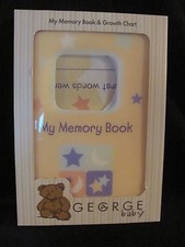 GEORGE BABY MY MEMORY BOOK GROWTH CHART FOLDS 10 PHOTOS SUN MOON STARS 13-60"