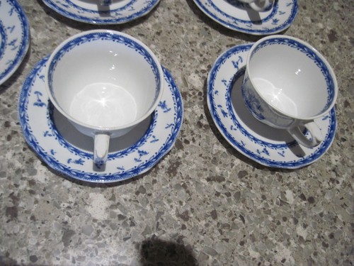Arabia Finland Blue Finn Flower Demitasse Cups & Saucers Set of 6 + 2 Extra Sauc - Picture 4 of 14