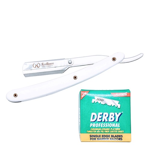 Xcellence Barber Straight Razor Cut Throat Shaving Folding Razor Black or White - Picture 25 of 45