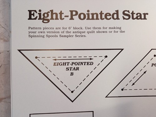 Spinning Spools Quilt Pattern EIGHT POINTED STAR + Uncut Flexible Template - Picture 3 of 3