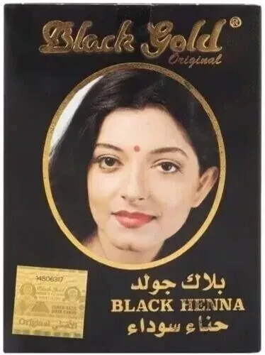 Iqra Beauty, Henna Schwarz Gold Haarfarbe 6 X 10G Kostenloser Versand Weltweit - Bild 1 von 3