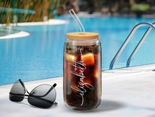 Custom Name Bachelorette Custom Gift Bamboo Glass Tumbler Custom Tumbler BG10004
