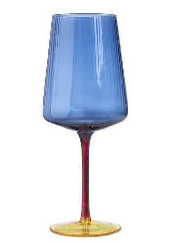 6 Calici Bicchieri Vino Colorati da Tavola Pranzo Multicolor Rosso Blu Giallo - Foto 2 di 3