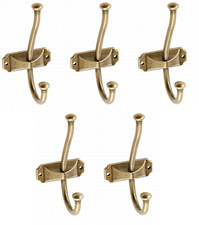 Mantelhaken Garderobenhaken antik Kleiderhaken messing braun Wand Haken Set